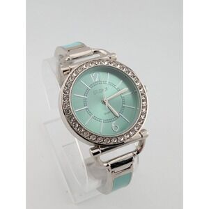 Studio Time Watch Women 35mm Case Blue Enamel Cuff Band- New Battery